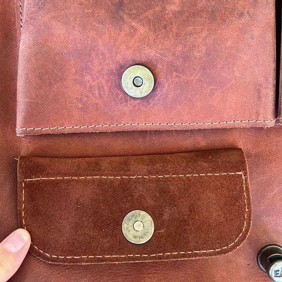 We the Free Handcrafted LEATHER BACKPACK in Cognac Brown - Picture 4 of 6